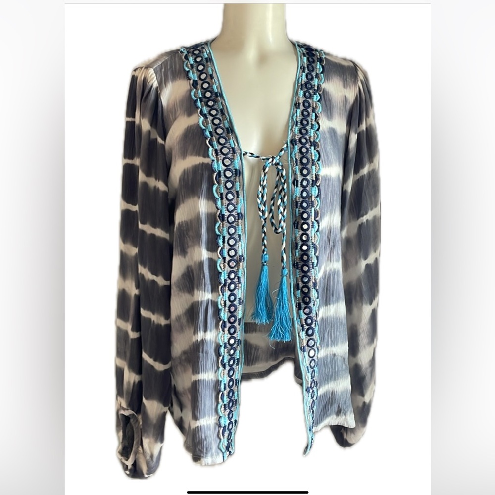 Boho Cute Flowy blue and gray, cover-up .